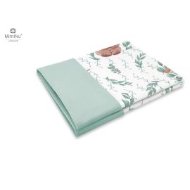 MimiNu - Paturica pufoasa cu doua fete, Dimensiune 75x100 cm, Din tesatura de catifea si bumbac, Materiale certificate Oeko Tex Standard 100, Lulu Natural