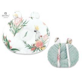 MimiNu - Perna bebelusi Ursulet, Multifunctionala, Minky Cold Mint/Australian Animals