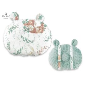 MimiNu - Perna bebelusi Ursulet, Multifunctionala, Minky Cold Mint/ Lulu Natural