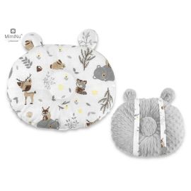 MimiNu - Perna bebelusi Ursulet, Multifunctionala, Minky Forest Friends Beige
