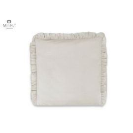MimiNu - Perna clasica de dormit, Cu husa detasabila cu fermoar, Din bumbac, 40x40 cm, Colectia Royal, Beige
