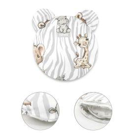 MimiNu - Perna ergonomica Ursulet, Cu doua urechi, Cu husa detasabila cu fermoar, Materiale certificate Oeko Tex Standard 100, Pentru patut, carucior, scoica/scaun auto, Safari Natural