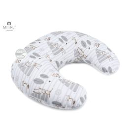 MimiNu - Perna pentru alaptat, Din bumbac certificat Oeko Tex Standard 100, Cu husa detasabila, Cu fermoar securizat, Circumferinta 155 cm, Forest