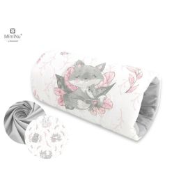 MimiNu - Perna pentru alaptat tip manson, Din bumbac certificat Oeko Tex Standard 100, 25 cm, Lulu Rose/Gray