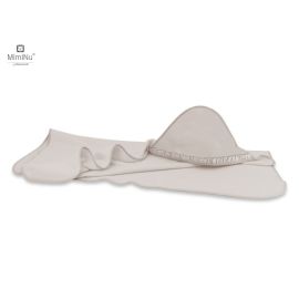 MimiNu - Prosop cu gluga 100x100 cm, Cu volanase, Colectia Royal, Beige