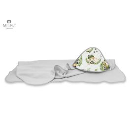 MimiNu - Prosop mare cu gluga, Dimensiune 100x100 cm, Din bumbac si thermo fleece, Materiale certificate Oeko Tex Standard 100, Design, Detective Natural