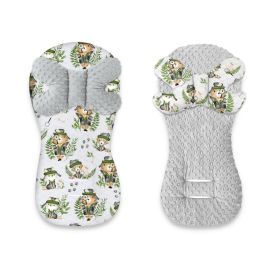 MimiNu - Protectie textila pentru carucior, scaun auto si scaun de bicicleta, Cu perna Butterfly, Materiale certificate Oeko Tex Standard 100, Minky Detective Natural