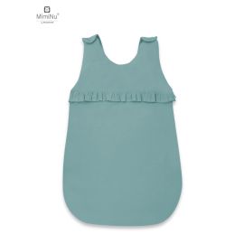 MimiNu - Sac de dormit pentru bebelusi, De iarna, Cu volanase, Din bumbac, Cu fermoar lateral, Cu capse pe umar, 70 cm, 0 - 6 luni, 2.5 Tog, Colectia Royal, Nepal Green