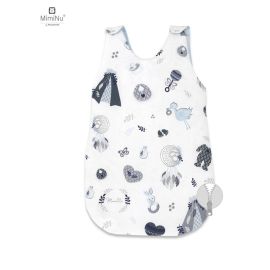 MimiNu - Sac de dormit pentru bebelusi, De iarna, Din bumbac, Cu fermoar lateral, Cu capse pe umar, 70 cm, 0 6 luni, 2.5 Tog, Baby Shower Blue