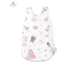 MimiNu - Sac de dormit pentru bebelusi, De iarna, Din bumbac, Cu fermoar lateral, Cu capse pe umar, 70 cm, 0 6 luni, 2.5 Tog, Baby Shower Pink