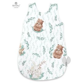 MimiNu - Sac de dormit pentru bebelusi, De iarna, Din bumbac, Cu fermoar lateral, Cu capse pe umar, 70 cm, 0 6 luni, 2.5 Tog, Lulu Natural