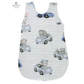 MimiNu - Sac de dormit pentru bebelusi, De iarna, Din bumbac, Cu fermoar lateral, Cu capse pe umar, 70 cm, 0 6 luni, 2.5 Tog, Old Road Blue
