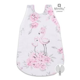 MimiNu - Sac de dormit pentru bebelusi, De iarna, Din bumbac, Cu fermoar lateral, Cu capse pe umar, 70 cm, 0 6 luni, 2.5 Tog, Peonie Pink