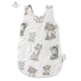 MimiNu - Sac de dormit pentru bebelusi, De iarna, Din bumbac, Cu fermoar lateral, Cu capse pe umar, 70 cm, 0 6 luni, 2.5 Tog, Safari Beige
