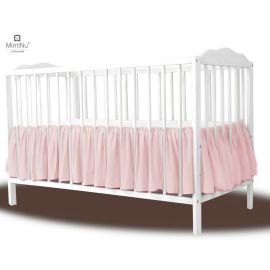 MimiNu - Volanas pentru saltea de patut 120x60 cm, Colectia Royal, Powder Pink