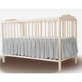 MimiNu - Volanas pentru saltea de patut 120x60 cm, Din bumbac certificat Oeko Tex Standard 100, Colectia Royal, Grey