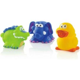 Nuby - Jucarii de baie in forma de animaute, Fara BPA, 4+ luni, Multicolor