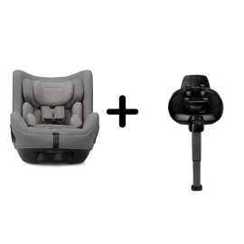 Nuna - Set Scaun auto rotativ i-Size TODL next Frost, 40-105 cm + Baza isofix BASE next i-Size pentru TODL next, testat ADAC