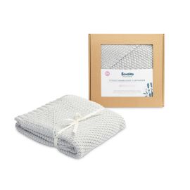 Paturica cu gluga bambus 100% cutie cadou Gri