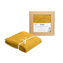 Paturica cu gluga bambus 100% cutie cadou Mustar