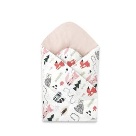 Paturica de infasat, MimiNu, Cu doua fete, Cu multiple utilizari, Cu inchidere arici velcro, Dimensiune 75x75 cm, Din bumbac certificat Oeko Tex Standard 100, Design, Fox