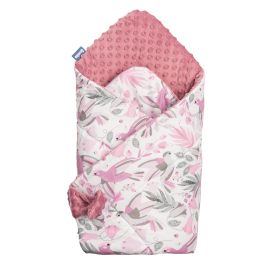 Paturica nou-nascut Sensillo Minky Wrap Colliber Retro Pink 80x80 cm