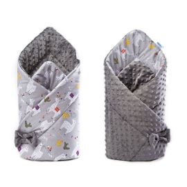 Paturica nou-nascut Sensillo Minky Wrap Gri Lama 80x80 cm