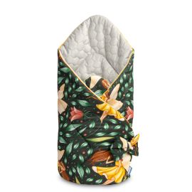 Paturica nou-nascut Sensillo Velvet Wrap Verde Zane 75x75 cm