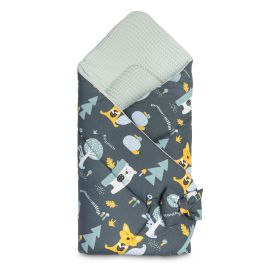 Paturica nou-nascut Sensillo Wafel Wrap Poiana Menta 75x75 cm