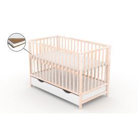 Patut cu sertar VESSANTI CLASICO - Natur + Saltea Cocos 8 cm