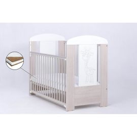 Patut Drewex Giraffe Culisant - Natur Cu Alb + Saltea Cocos 12 Cm