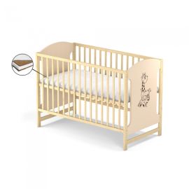 Patut fara sertar VESSANTI MILO GIRAFA - Crem cu Natur + Saltea cocos 12 cm