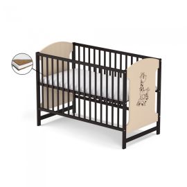 Patut fara sertar VESSANTI MILO GIRAFA - Crem cu wenge + Saltea Cocos 12 cm