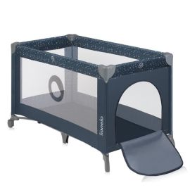 Patut pliant, Lionelo, Stefi, Cu un nivel, Cu intrare laterala cu fermoar, 2 roti, 120x60 cm, Conform cu standardul european de securitate EN 716, Albastru