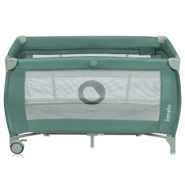 Patut pliant, Lionelo, Stefi Plus, Cu doua nivele, Cu intrare laterala cu fermoar, 2 roti, 120 x 60 cm, Conform cu standardul european de securitate EN 716, Verde Olive