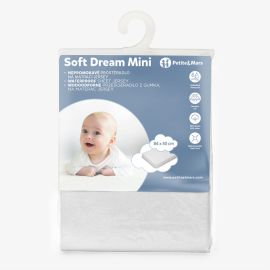 Petite&Mars - Cearceaf elastic impermeabil, Pentru patut co-sleeper, Din bumbac, 84x50 cm, 0 luni+, Alb