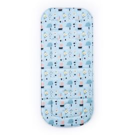 Petite&Mars - Insertie carucior, Editie limitata, Din spuma cu memorie, Densa, Pentru confort sporit, Universala, Cu decupaje pentru centura de siguranta in 3 sau 5 puncte, 80x33 cm, 0 luni+, Ocean, Albastru