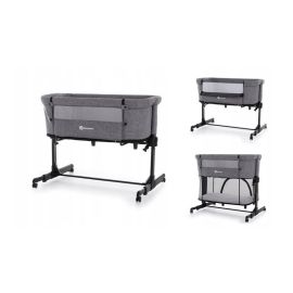 Petite&Mars - Patut co-sleeper Nextie 3 in 1, Cu setare unghiulara, Reglabil in 5 pozitii pe inaltime, Tranformabil in tarc de joaca, Gri