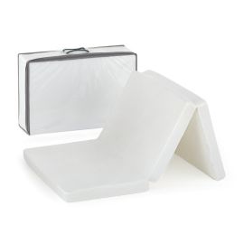 Petite&Mars - Saltea pliabila, Foldie, Multifunctionala, Include o geanta de transport, Cu husa detasabila, Din spuma, 120x60x5 cm, Alb