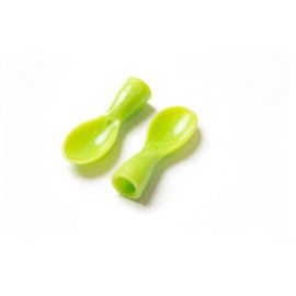 Petite&Mars - Set 2 lingurite cu infiletare pentru pungile Papoo Verde