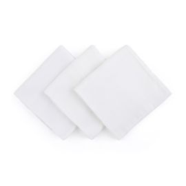 Petite&Mars - Set 3 scutece din muselina de bambus Moussy Total White, Hipoalergenice, 68 x 68 cm, Certificate Oeko Tex Standard 100, Alb