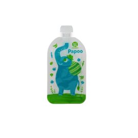 Petite&Mars - Set 6 Pungi Reutilizabile Pentru Hranire cu Elefantei Papoo Albastru