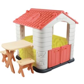 Casuta copii 2 in 1 deluxe cu masuta si bancheta Edu Play PH-TB7336C