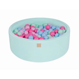 Piscina uscata cu 200 de bile (Mint, Babyblue, Roz, Pastel Roz) MeowBaby®, 90x30 cm, Mint
