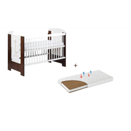 Patut KLUPS Little Giraffe Wenge + Saltea 12 MyDreams II