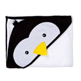 Prosop cu gluga brodata Water Friends White Pinguin 100x100 cm