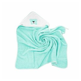 Prosop de baie, Bocioland, Cu gluga,100% bumbac, 80x80 cm, Teddy Bear, Turquoise
