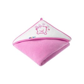 Prosop de baie cu gluga 100x100cm 100% bumbac Akuku Pisicuta Roz