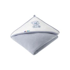 Prosop de baie cu gluga 100x100cm 100% bumbac Akuku Ursulet Gri