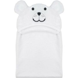 Prosop mare de baie cu urechi Teddy Bear, Bubaba, 6 - 36 luni, Dimensiune mare 110 x 75 cm, White